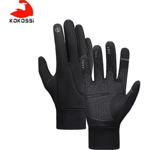 KoKossi Cycling Gloves Warm Waterproof Windproof Anti-slip Touch Screen Comfortable Soft Outdoor Sport Motorcycle Cycling Gloves