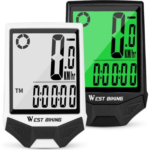 Waterproof Wireless Bike Computer Speedometer Odometer LCD Backlight Bicycle Computer Stopwatch Night Light Anti-interference