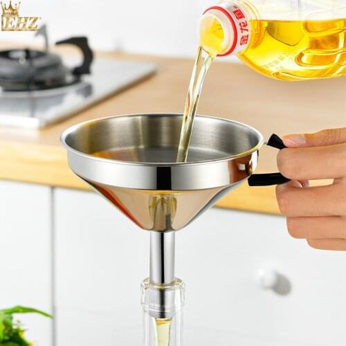 Premium Stainless Steel Funnel 5-Inch Food Grade Kitchen Metal Food Funnel for Filling Bottles Oils, Juice, Wine, Coffee, Milk