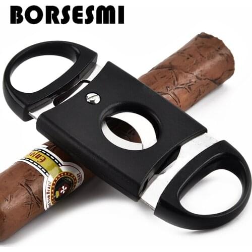 High quality Plastic three Blades cigar scissors cigar cutter accessories Knife smoking tool Guillotine black sharp
