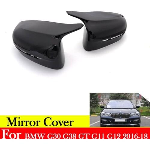 High quality ABS bright black horn rearview mirror shell side mirror cover for BMW G30 G38 GT G11 G12 2016-2018 car accessories