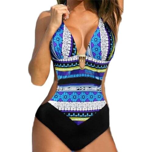 Women Push-Up Bikini Printed Bohemia One Piece Swimwear Swimsuit New Summer Women Solid Bikini Separate Female Swimsuit A1