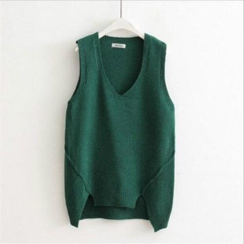 Women Vest Colete Feminino Spring and Autumn V-Neck Vests Women Knitted Sherpa Vest