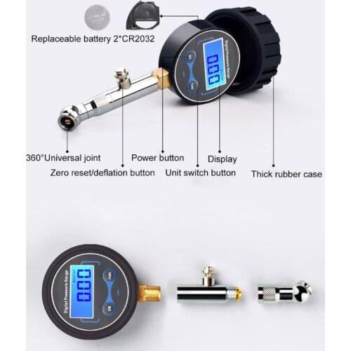 LCD Digital Tire Pressure Gauge 0-200PSI Car Tyre Air Pressure For Motorcycle Cars Truck Bicycle Motorbike Vehicle Tester