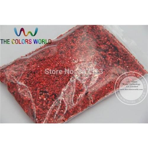 1.0MM Laser Red Dazzling Hexagon Glitter Spangles Shape for DIY Nail Art Decoration