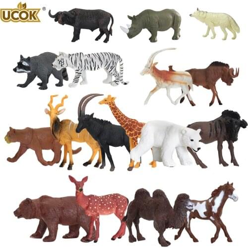 1Pcs Mini Wild Zoo Farm African Savanna Lion Animal King Bird Series Leopard Cat Panther Jaguar Model toy for chidlren Kids Gift