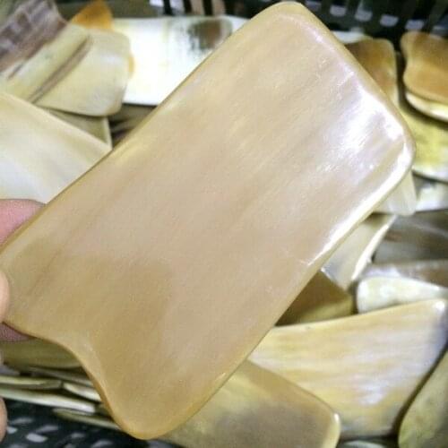 10pc Natural Yak Horn Guasha Board Gouache Scraper For Back Body Acupuntura Therapy Spa Face Massager Gua Sha Massage Tool