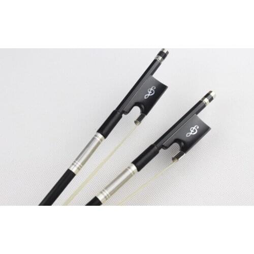 3pcs new PRO black Carbon fiber violin bow 4/4 full size white horse hair ebony frog