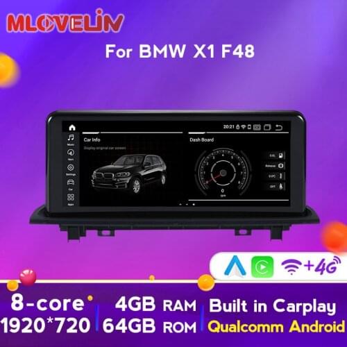 4G 64G Android 10 Wireless carplay DSP 8Core Car Multimedia GPS player For BMW X1 F48 2016 2017 NBT system