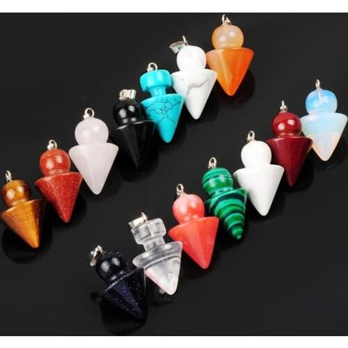 50pcs For Wholesales Natural Stone Necklace Pendant Real Purple Crystal Point Gem Stones Quartz Turquoises Pendants Jewelry Gift