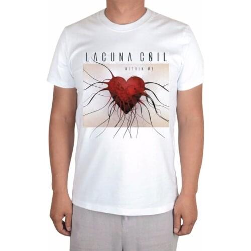 6 designs Harajuku Customize Summer styles Lacuna Coil White T shirt mma fitness Gothic heart Punk fitness tees