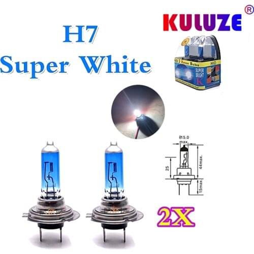 Automobile headlamp H7 halogen bulb super white 12v55w plastic box packaging car headlamp bulb 100W