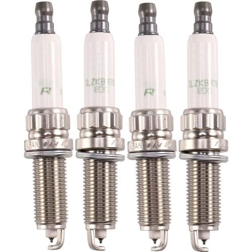 New4 Pcs Car Metal Spark Plug Iridium Platinum Spark Plug 95770 ILZKBR7B8DG 0242129512, for Peugeot Citroen Mini Cooper