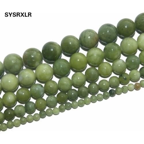 Free Shipping Chinese Jadee Chalcedony Natural Green Stone Beads For Jewelry Making DIY Bracelet Necklace 4 6 8 10 12 MM Strand