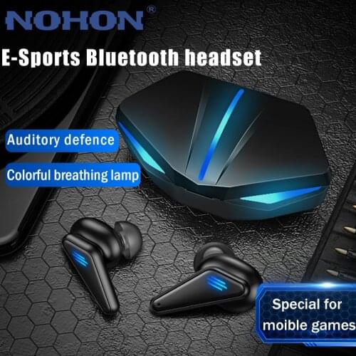 NOHON Gaming Headset Colorful TWS Bluetooth Earphones Low Latency with Mic Bass Audio Sound Positioning PUBG Wireless Earbuds