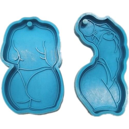 Sketch Sexy Woman Keychain Epoxy Resin Mold Jewelry Pendant Silicone Mould DIY Crafts Ornaments Decorations Casting Tools