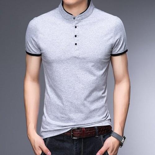 New summer mens fashion button design 100% cotton slim shirt pure cotton T shirts man casual business short sleeve clothing