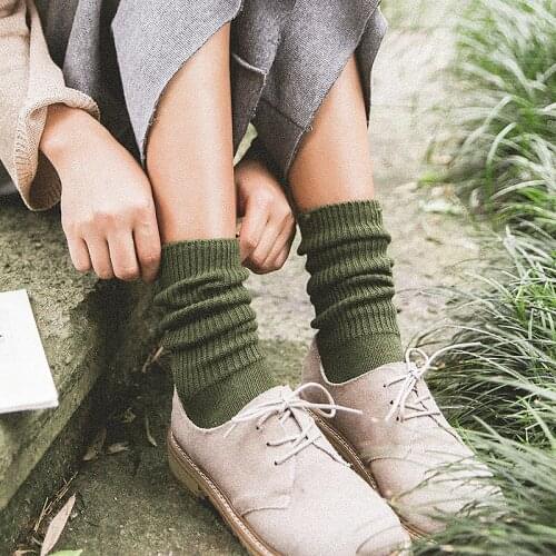 Harajuku Cotton Autumn Warm Solid Knitting Long Cheap Socks for Women Autumn Winter Elastic Non Slip Sox Girl Ladies Festival