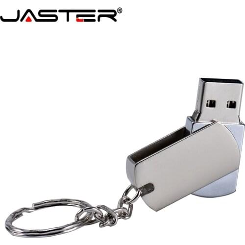 JASTER (over 10PCS free LOGO) USB 2.0 metal flip with key chain USB flash drive pendrive 4GB 16GB 32GB 64GB 128GB memory stick