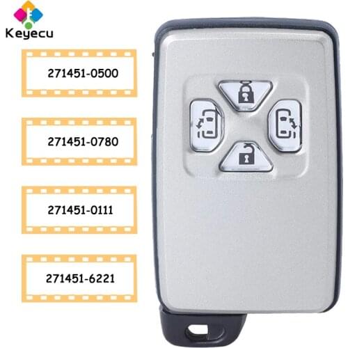 KEYECU Smart Remote Car Key Fob 4 Buttons 271451-0500 271451-0780 271451-0111 271451-6221 for Toyota Alpha Previa Sienna RAV4