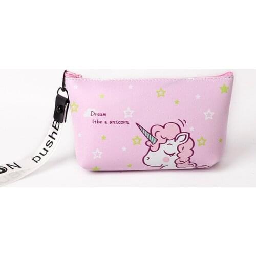 Unicorn Printing Cosmetic Bags Waterproof Cute Zipper Organizer Women Makeup Case Necessaries for Travel Toilet Pink Makeup Bag