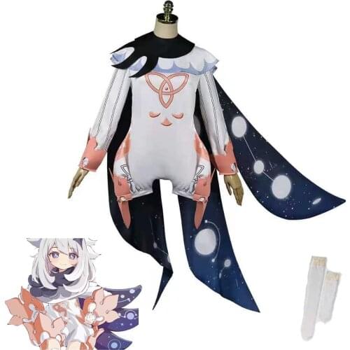 Genshin Impact Paimon Cosplay Costumes Cute Paimon Jumpsuit Cosplay Genshin Impact Costume Bodysuit Uniforms Women for Halloween