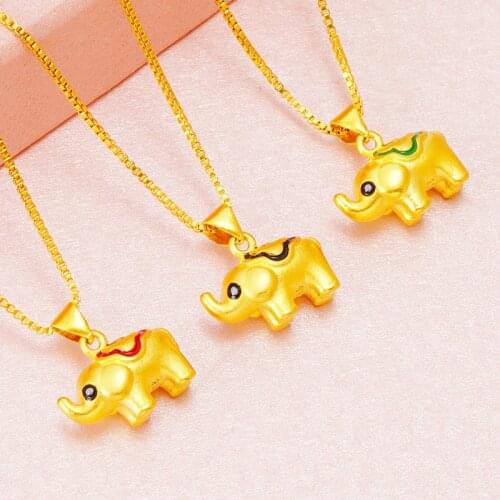 Tiny Cute Animal Elephant Pendant Necklaces for Women 2020 Fashion 24K Gold Color Clavicle Chain Necklaces Jewelry Accessories