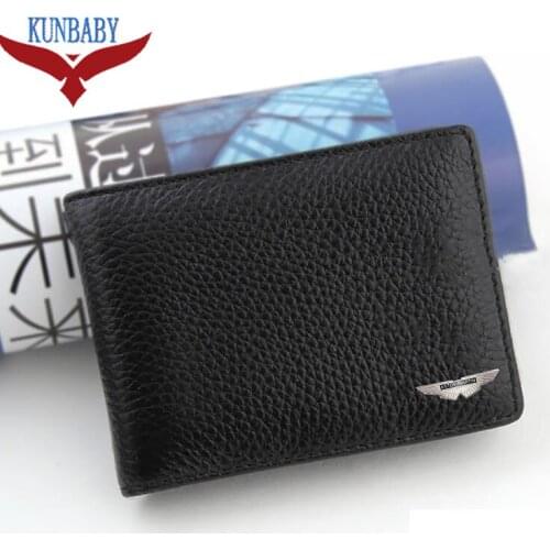 KUNBABY 1 Pcs Top Leather Car logo Bag Card Package Driver License Bag For Aston Martin Free Shipping