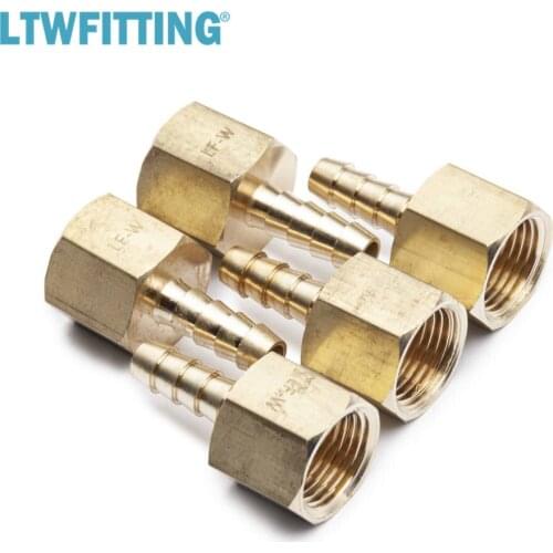 LTWFITTING Brass Fitting Coupler / Adapter 1/4" Hose Barb x 3/8" Female NPT Fuel Gas