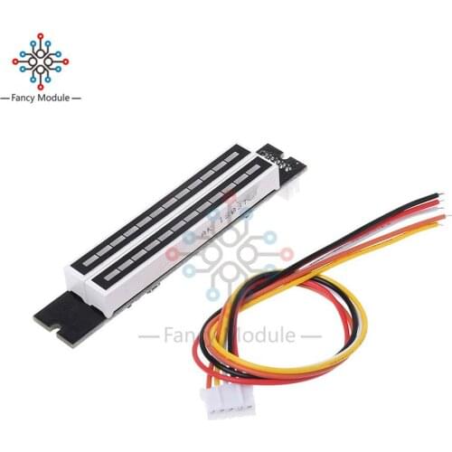 Mini Dual 12-bit LED Music Level Indicator Adjustable Light Speed VU Meter Stereo Amplifier Board with AGC Mode