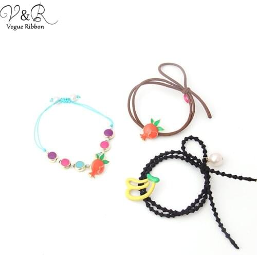 Vogue Ribbon Diy Handmade Jewelry Making Fruit Bead Charms Bracelet And Hair Band Accessories Set Components Jewelry Accessories