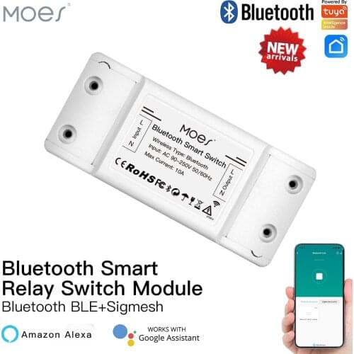 Moes Bluetooth Smart Switch Relay Module Single Point Control Sigmesh Wireless Remote Control with Alexa Google Home tuya