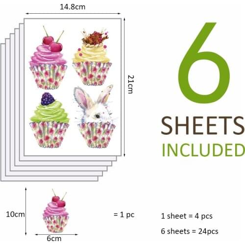 Cartoon Cake Art Wall Stickers Ins Sticker Diy for Childrens Room Bedroom Cake Room Glass Decorative Kids Room Decor Pa056