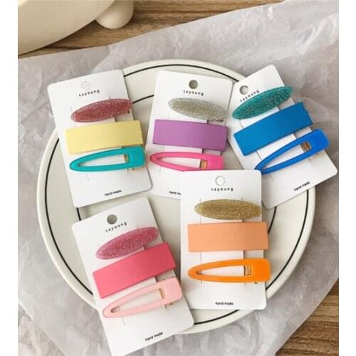 2020 Spring And Summer Hair Clip Set Candy Color Ins Girl Heart BB Clip Set Hair Accessories