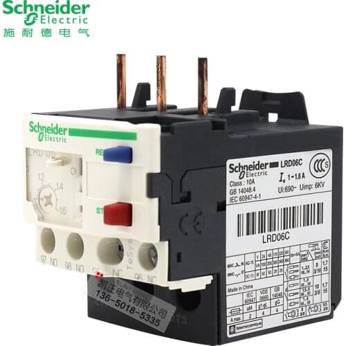 Original authentic Schneider thermal relay LRD06C Schneider thermal overload relay 1-1.6A