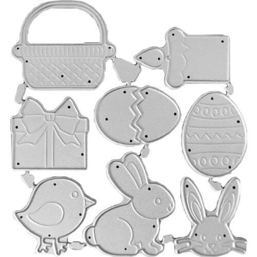 Easter Egg Rabbit Metal Cutting Dies Stencil Scrapbooking DIY Album Stamp H58C