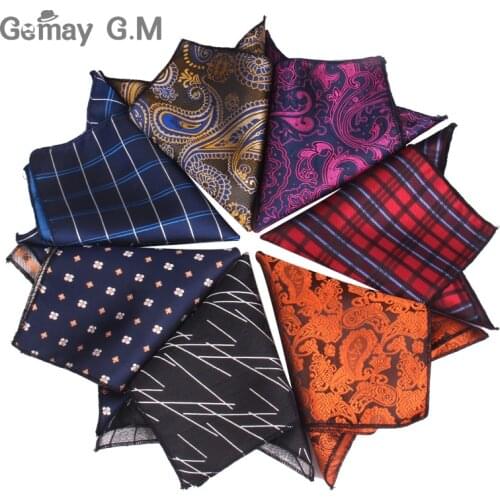 Men Floral Jacquard Pocket Square For Gift Wedding Vintage Hankies for Pocket Towel Handkerchief Suits Chest Towel 24 x 24 cm