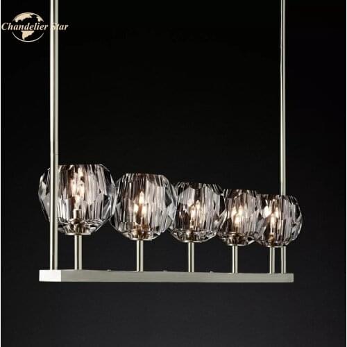 Retro LED Chandeliers Lighting Fixture Vintage Ball Linear Crystal Lights Home Decoration Bedroom Living Room Dining Room Lamps