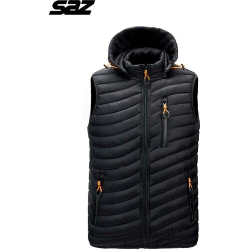 Saz 2021 Fashion Mens Lightweight Down Vest Insulated Solid Keep Warm Winter Puffer Coat 4XL