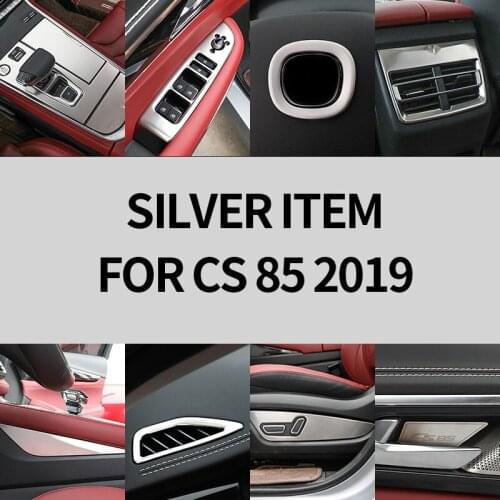 Silver for changan CS85 2019 Interior Central control gear panel Glass switch control Air outlet Decorative frame