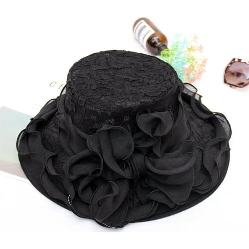 Lady Sun Cap Uv Protection Outdoor Fishing Womens Ladies Church Wide Brim Tea Party Wedding Hat Fancy Derby Fascinator Cap