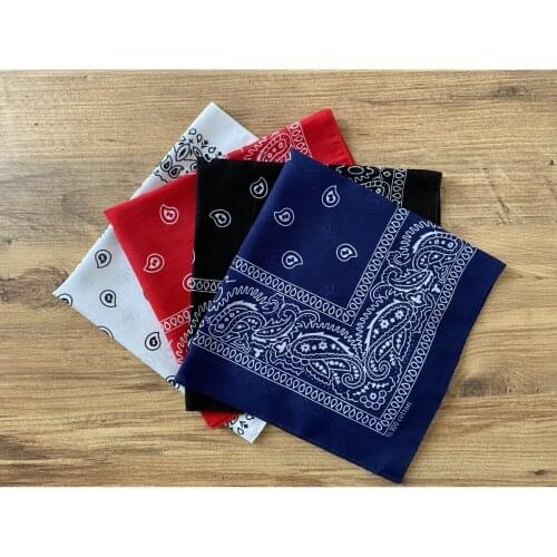 Unisex 4 Pcs Ethnic Pattern Bandana Set (Black-red-dark blue-white) Dance Music, motor, Nature, Camping, Sea Holiday