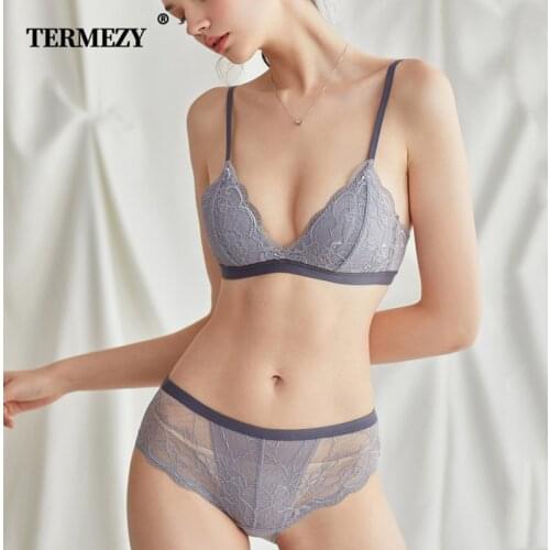 TERMEZY Sexy Lace Women Underwear High Quality Cotton Bra Set Push Up Brassiere Fashion Bra And Panty Sets Thin Section Lingerie