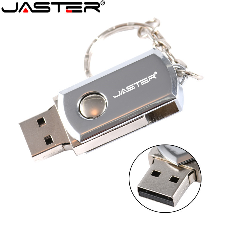 JASTER USB 2.0 Metal Key Chain USB Flash Drive 16GB 32GB 64GB 128GB 4GB 8GB Pendrives real capacity Pen Drive usb stick