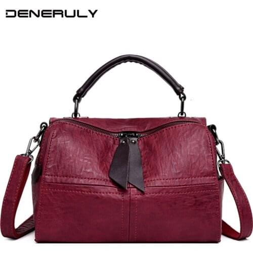 Vintage Leather Shoulder Bag Women Luxury Handbags Famous Brands Designers Leather Handbags Ladies Tote Bags Messenger Bags Sac