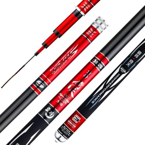 60T High Carbon Power Hand Pole Fishing Rod 4.5M-14M Ultra Light 5H Hard Herring Fishing Rod Feeder Fishing Gear De Pesca