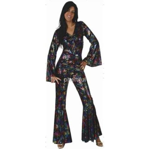 Wholesale - 2016 New Carnival Costume Cosplay Party Clothing for adult Women knitted disco dancer costumes Black color