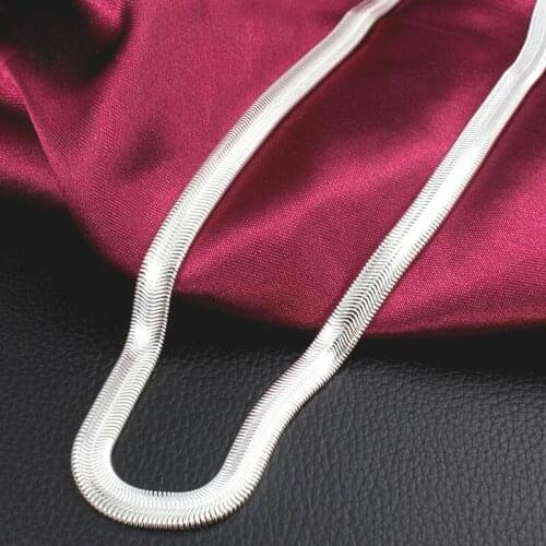 New Arrivals Women 6MM Full Sideways Silver Necklace 925 Sterling Silver Fashion Jewelry Women Men Link Chain Necklace X01