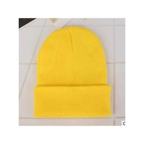 Winter Hats Korean Casual Set Head Men Women Knit Cap Gray Blue Black White Red Elastic Warm Wool Hat