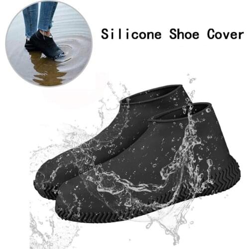 1 Pair Silicone Shoe Cover Reusable Waterproof Boots Rainproof Overshoes Indoor Outdoor Camping Non-slip Washable Rain Boots